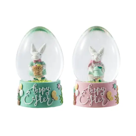 Glitzhome&reg; Easter Bunny Waterglobes Set {7}