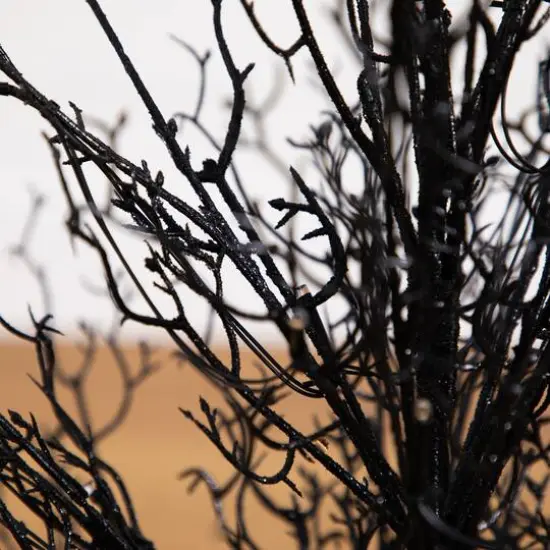 3ft. Pre-Lit Halloween Black Twig Artificial Fall Tree in Burlap Planter {7}