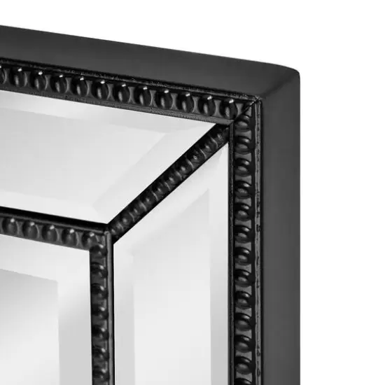 Head West Black Metro Beaded Glass Framed Vanity Mirror - 32" x 20" {5}