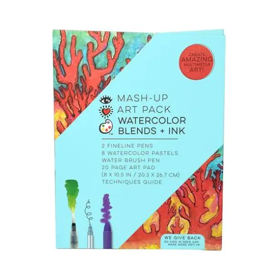 Bright Stripes Watercolor Blends & Ink Mash Up Art Pack {1}