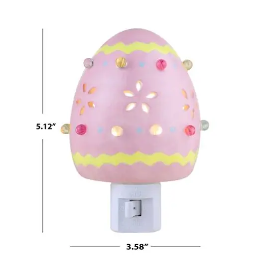 Mr. Cottontail Pink Ceramic Easter Egg Nightlight {4}