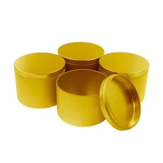 6oz. Candle Making Tins by Make Market&reg;, 4ct. Gold {3}