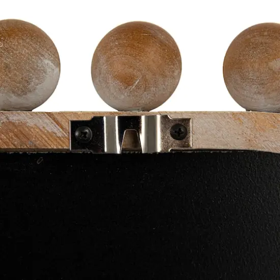 Hello Honey&reg; 45" Natural Boho-Southwestern Beaded Rectangular Firwood Wall Mirror {4}