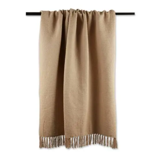 DII&reg; Vintage Linen Solid Ribbed Throw {5}
