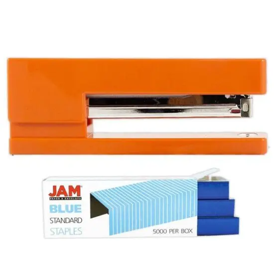JAM Paper Desk Stapler & Staples Set Red/Red {2}