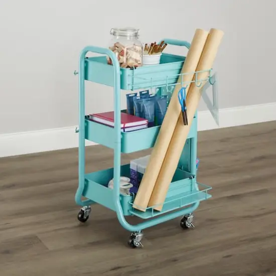 Gramercy Rolling Cart by Simply Tidy&trade; Teal {9}