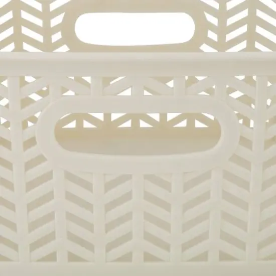 Simplify Small&nbsp;Herringbone Storage Basket, 3ct. Ivory {7}