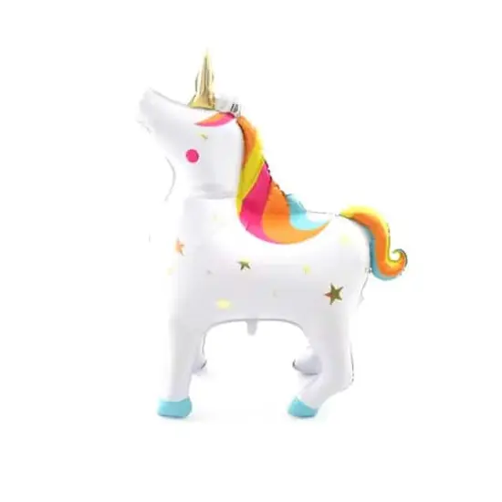 5ft. Rainbow Unicorn Standing Foil Balloon Decoration {1}