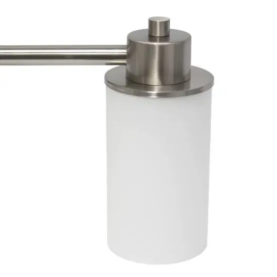 Lalia Home Essentix 3-Light White Shade Vanity Brushed Nickel {10}