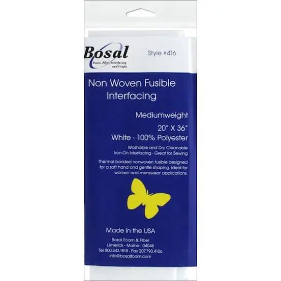 Bosal&trade; White Medium-Weight Nonwoven Fusible Interfacing, 20" x 36" {1}