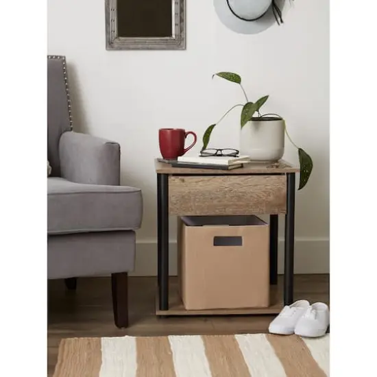 DII&reg; 11" Polyester Solid Storage Cube Stone {4}