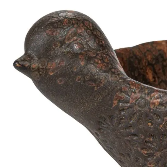 Hello Honey® 10" Brown Debossed Stoneware Bird Bowl with Reactive Glaze, 2ct. {7}