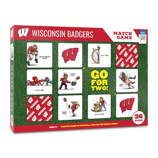 College Team Licensed Memory Match Game Wisconsin Badgers {1}