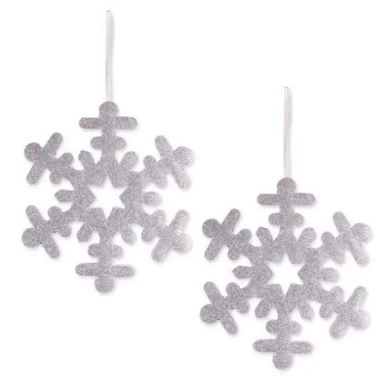 DII&reg; Silver Hanging Foam Snowflake Set {1}