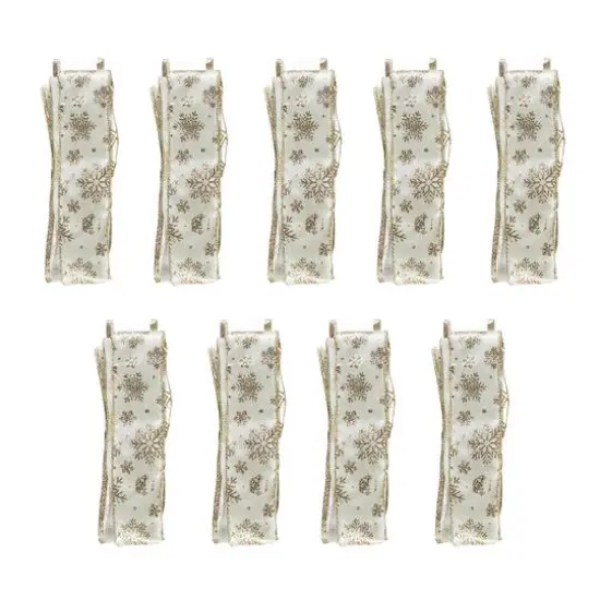 Glitzhome&reg; 32" Elegant Snowflake Ribbon Christmas Bows, 9ct. {8}