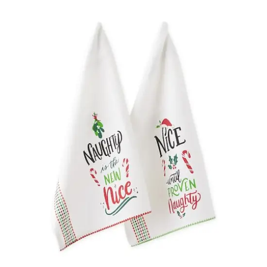 DII&reg; Naughty Nice Printed Dishtowel Set {1}