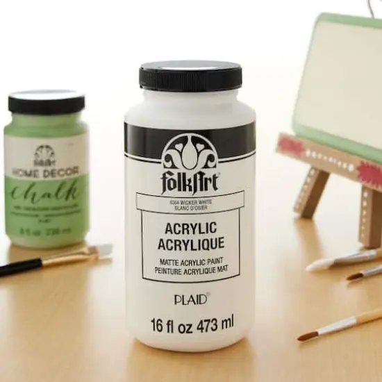 FolkArt&reg; 16oz. Matte Acrylic Paint 6364 Wicker White {3}
