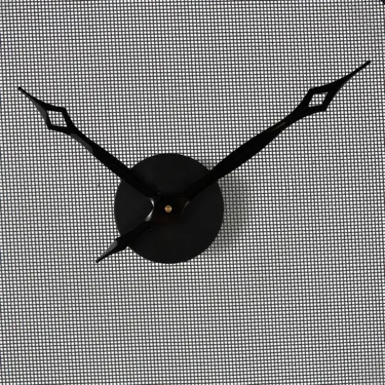 Industrial Black Metal & Gray Mesh Wall Clock {6}