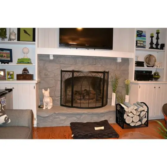 Hastings Home Black Scrolls Firewood Storage Rack {5}