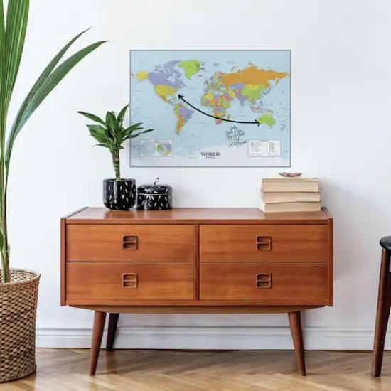 RoomMates Dry Erase Map Of The World Peel & Stick Decals {4}