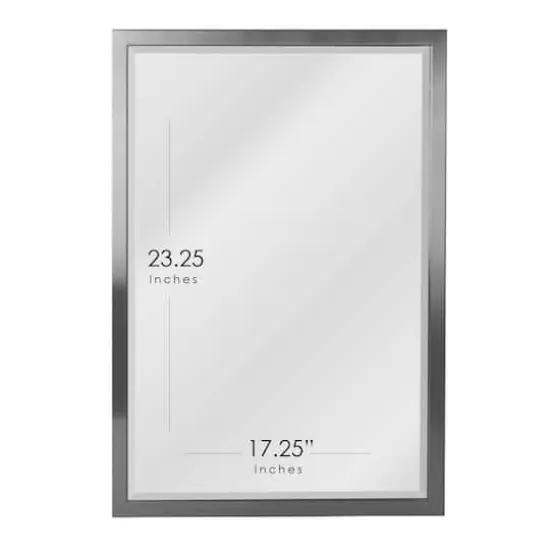 Head West 25.5" Brushed Nickel Stainless Steel Framed Wall Mirror {6}