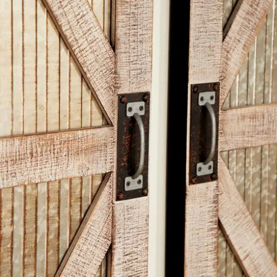 47" Silver Metal Farmhouse Doors Wall D&eacute;cor {5}