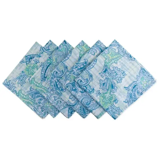 DII&reg; Blue Watercolor Paisley Print Outdoor Napkins, 6ct. {1}