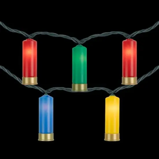 10ct. Multicolor Shotgun Shell Novelty Christmas String Lights {6}