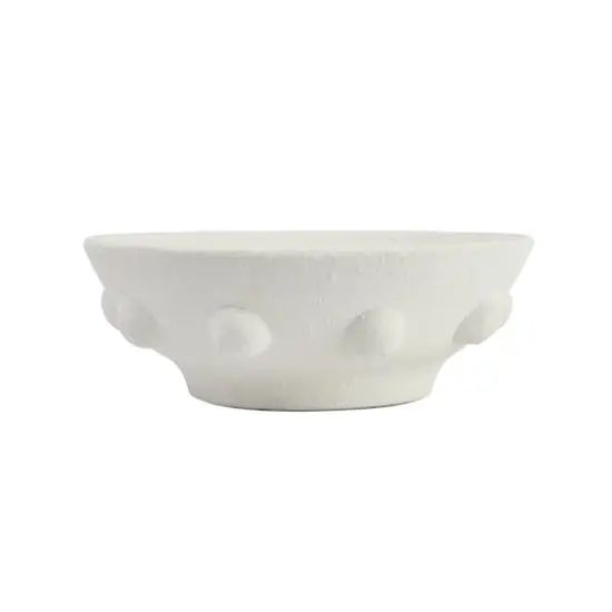 Hello Honey&reg; 11" White Decorative Terra Cotta Bowl with Raised Dot Design {4}