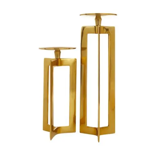 CosmoLiving by Cosmopolitan Gold Contemporary Candle Holder Set {1}