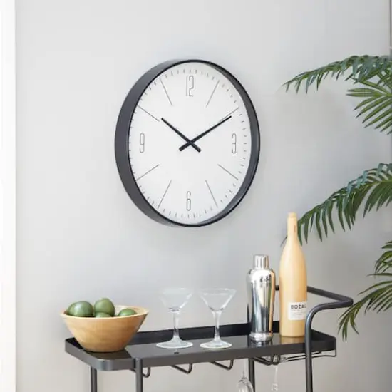 20" Glass Contemporary Wall Clock Black {3}
