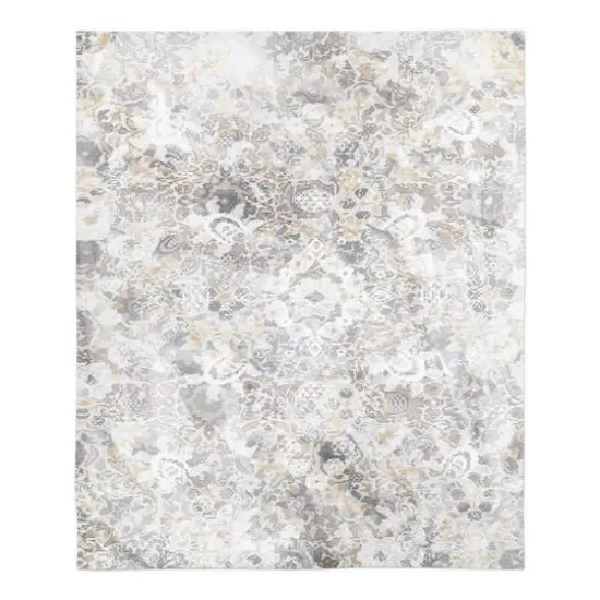 Faded Ornate Sherpa Fleece Blanket {1}