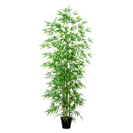 8ft. Potted Green Artificial Bamboo Tree {1}