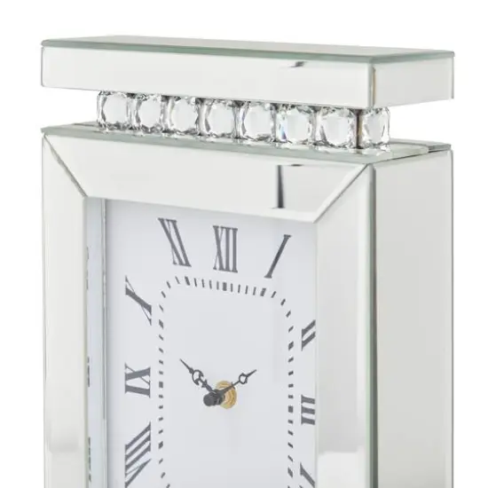 Silver MDF Glam Clock, 14" x 8" x 3" {4}