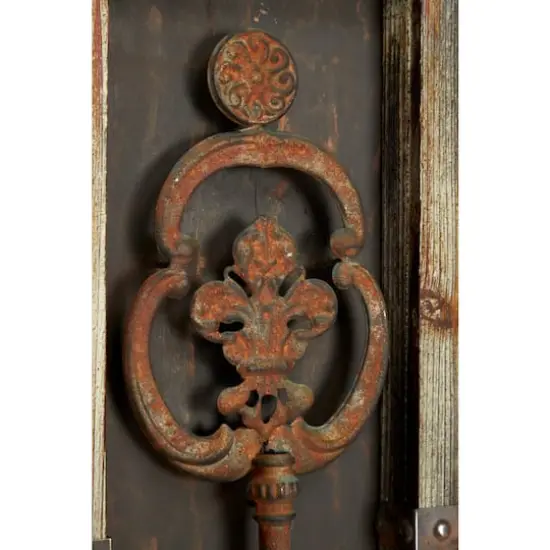Brown Wood & Metal Rustic Key Wall D&eacute;cor Set {4}