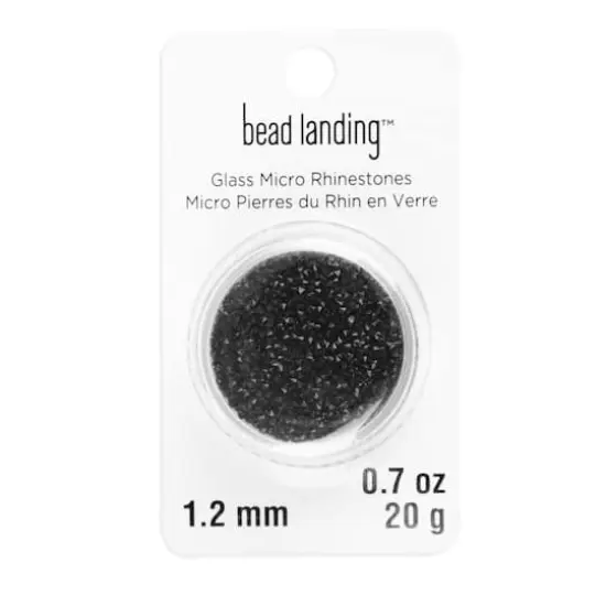 1.2mm Glass Micro Rhinestones by Bead Landing&trade;, 0.7oz. Jet {1}