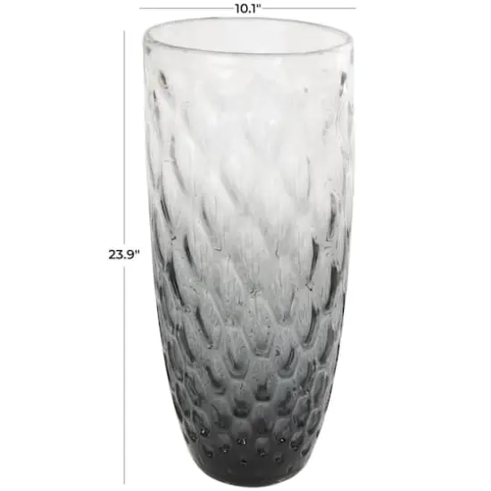 24" Black Ombre Handmade Glass Vase {4}
