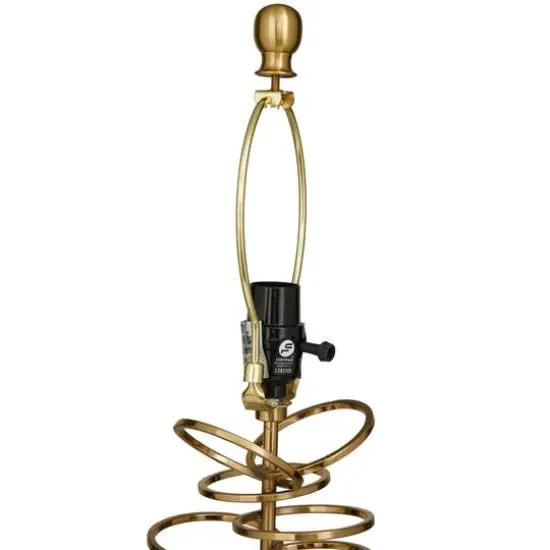 Gold Metal Gold Stacked Ring Table Lamp with Drum Shade 15" x 15" x 30" {6}