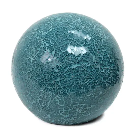 Simple Designs 7.7" Mosaic Stone Ball Table Lamp Teal {1}