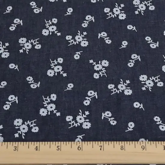 Fabric Merchants Chambray Floral Cotton Fabric {3}
