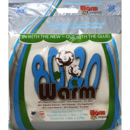 Warm&trade; 80/20 Cotton Batting & Scrim, 90" x 110" {1}