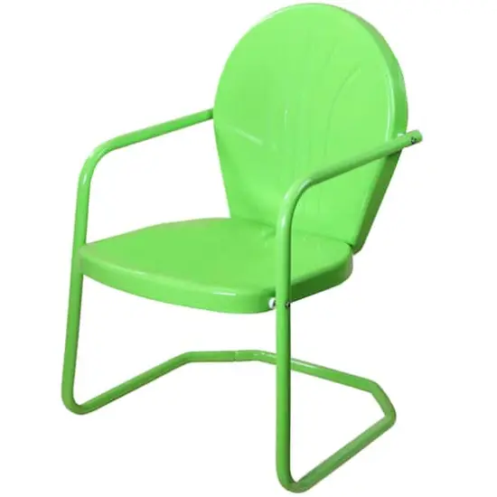 Lime Green Outdoor Retro Metal Tulip Armchair {1}