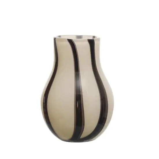 Hello Honey&reg; 7.75" Black & White Striped Glass Vase {3}