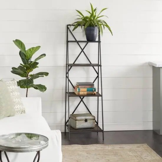 4.75ft. Black Metal Industrial Shelves {3}