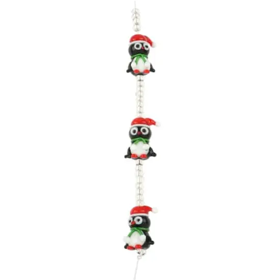 Multicolor Lampwork Glass Christmas Penguin Beads by Bead Landing™ {4}
