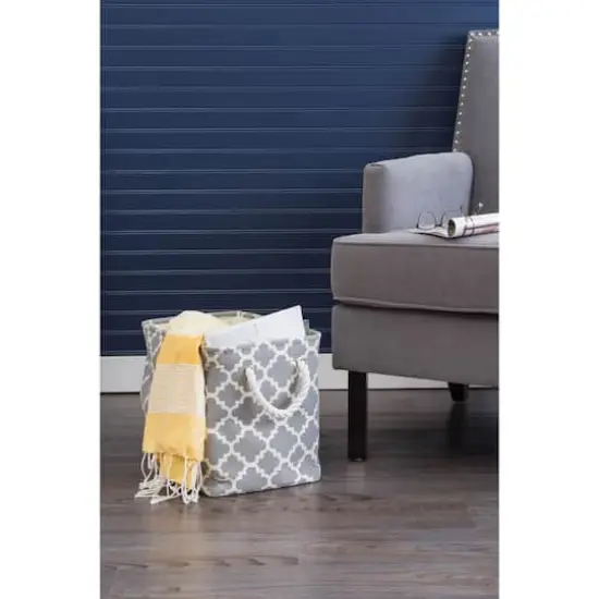 DII&reg; Small Rectangle Lattice Polyester Bin Gray {4}