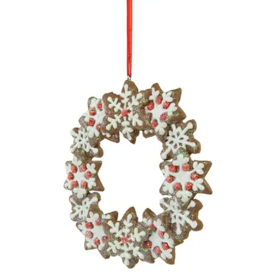 5" Gingerbread Snowflake Wreath Ornament {10}