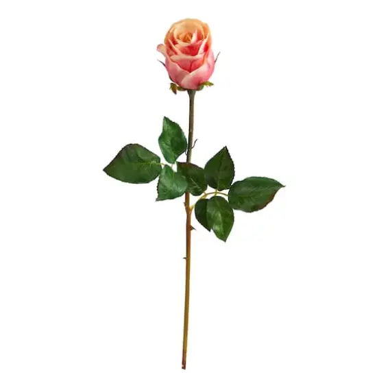 Peach & Pink Rose Bud Stem, 6ct. {1}