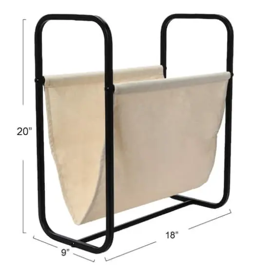 Household Essentials 20" Canvas & Metal Magazine Rack {5}