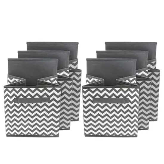 Sorbus 11" Chevron Gray Foldable Storage Cubes, 6ct. {4}